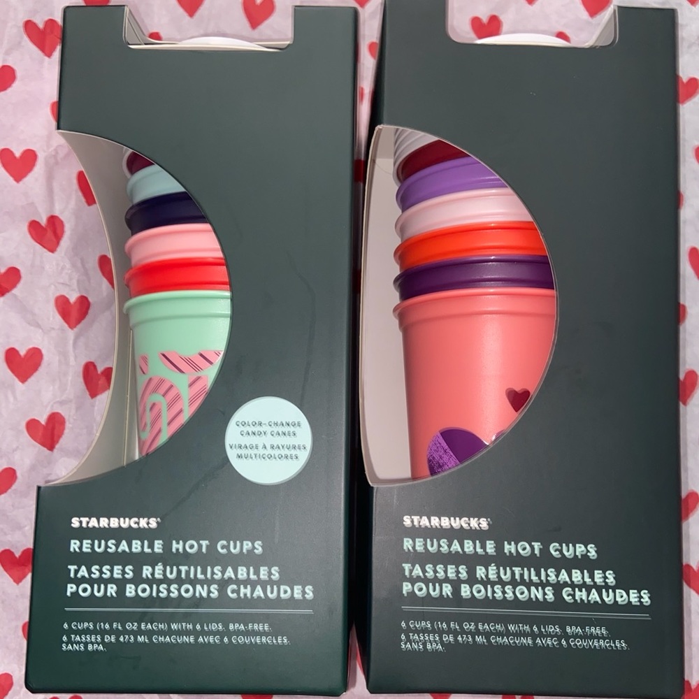 Bundle of two complete sets of reusable hot cups